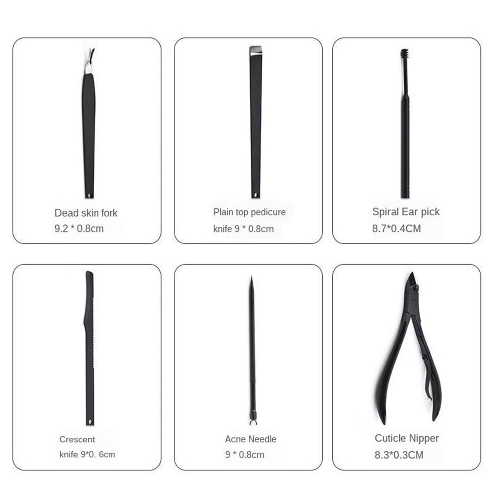 18Pieces Portable Manicure Stainless Steel Nail Scissors Grooming Tool Set