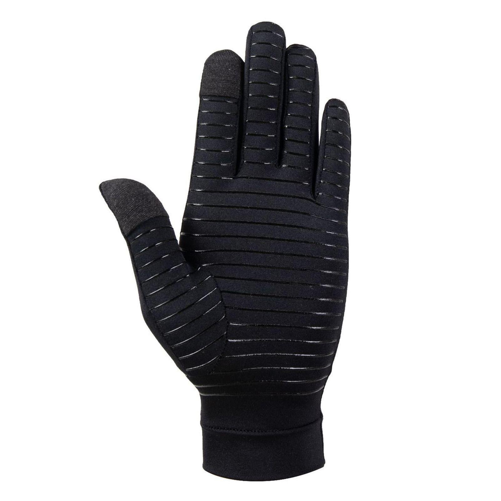 Mens Gloves Copper Fiber Spandex Touch Screen Running Sports Winter Warm L