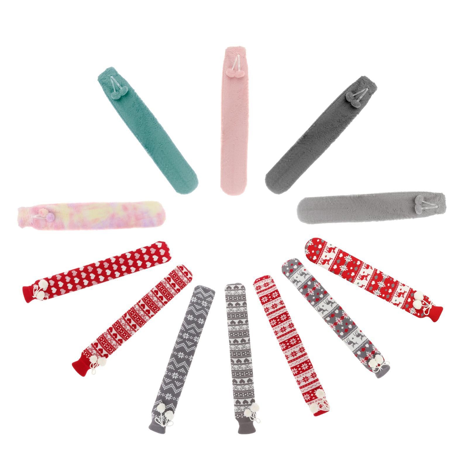 Hot Water Bottle 2L w/ Elegant Coat Secure Screw Top Warms Back Gray