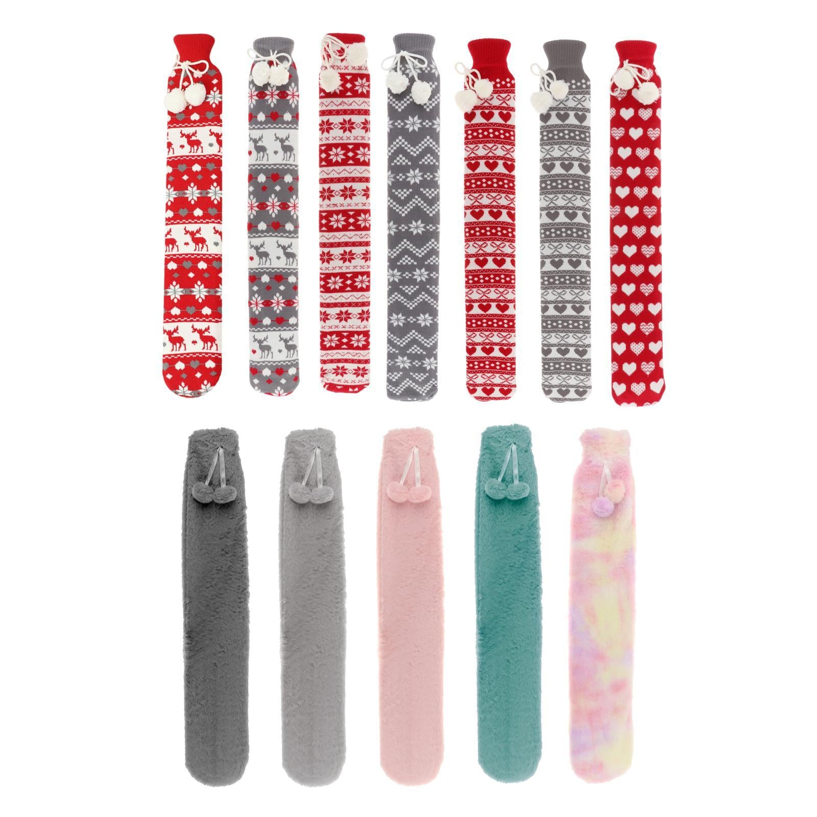 Hot Water Bottle 2L w/ Elegant Coat Secure Screw Top Warms Back Gray