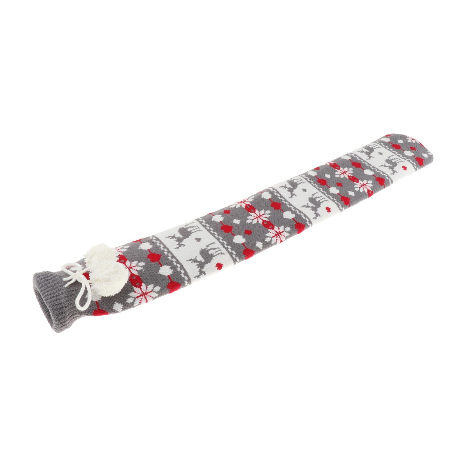 Hot Water Bottle 2L w/ Elegant Coat Secure Screw Top Warms Back Gray1