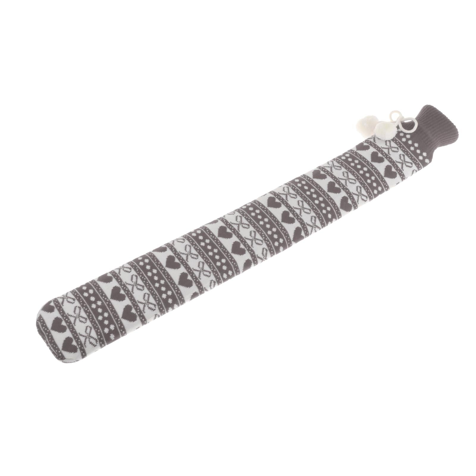 Hot Water Bottle 2L w/ Elegant Coat Secure Screw Top Warms Back Gray2