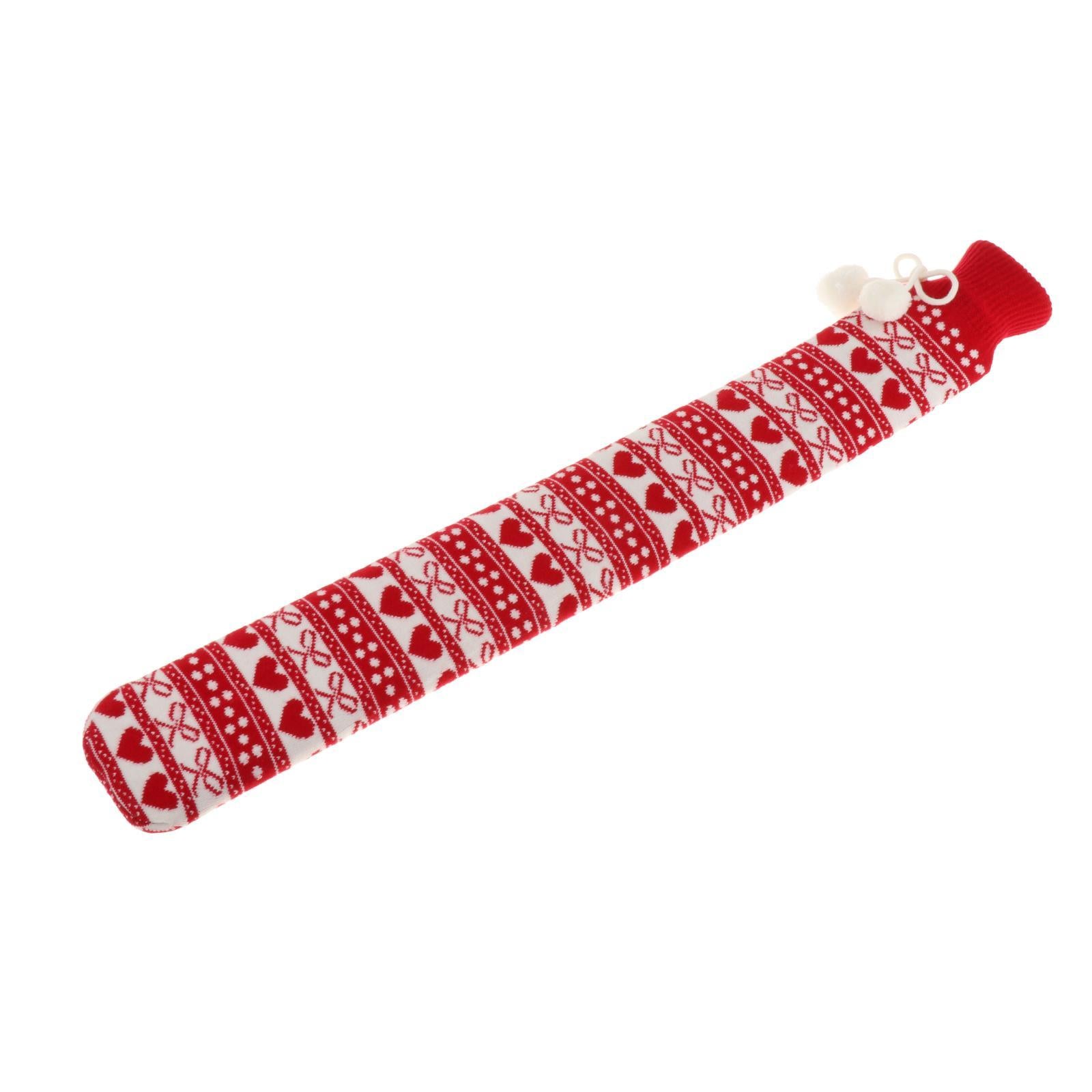 Hot Water Bottle 2L w/ Elegant Coat Secure Screw Top Warms Back Red3