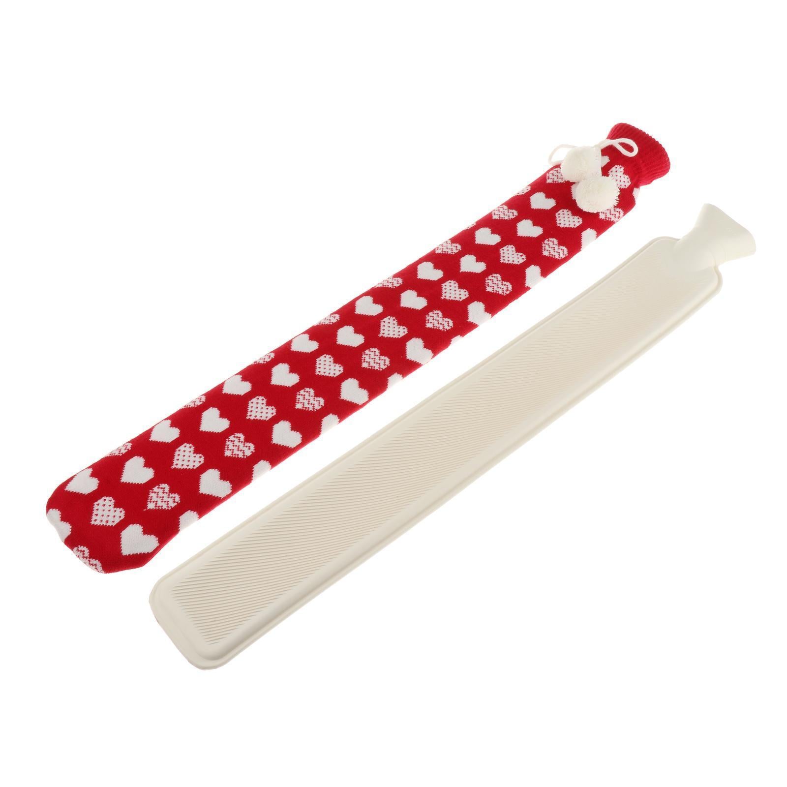 Hot Water Bottle 2L w/ Elegant Coat Secure Screw Top Warms Back Red4