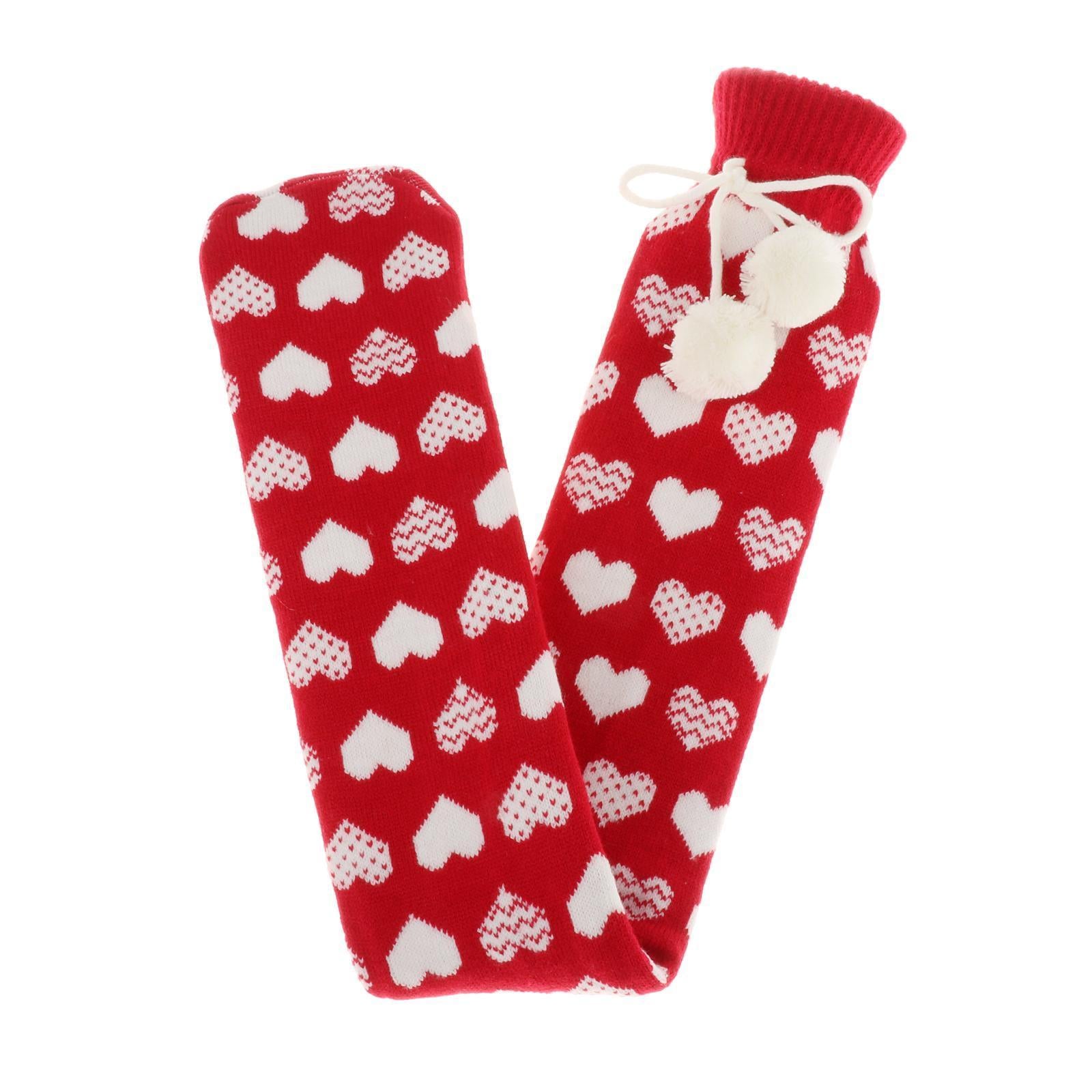 Hot Water Bottle 2L w/ Elegant Coat Secure Screw Top Warms Back Red4