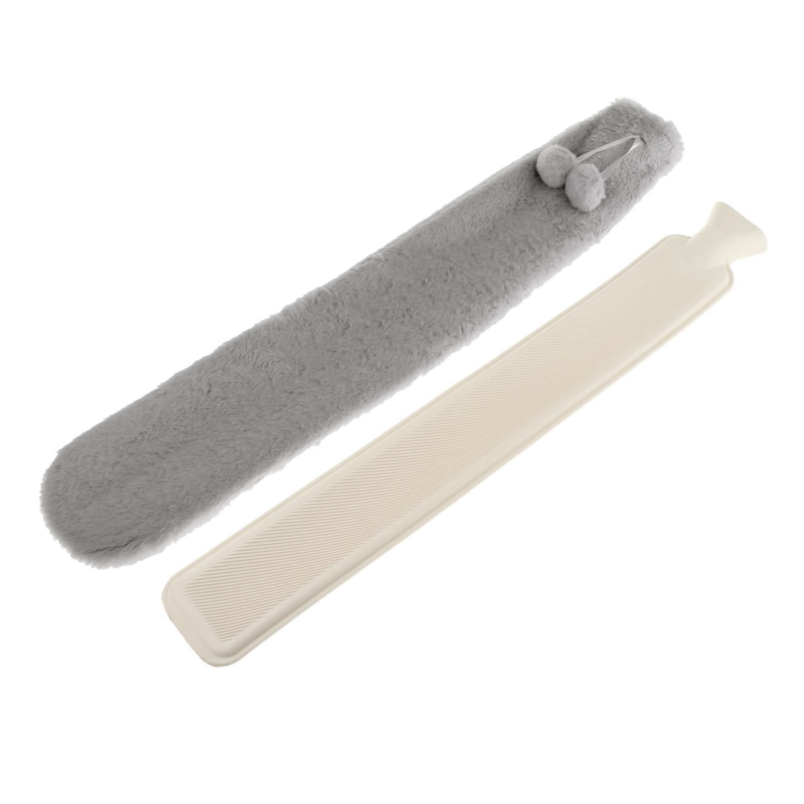 Hot Water Bottle 2L w/ Elegant Coat Secure Screw Top Warms Back Dark Gray