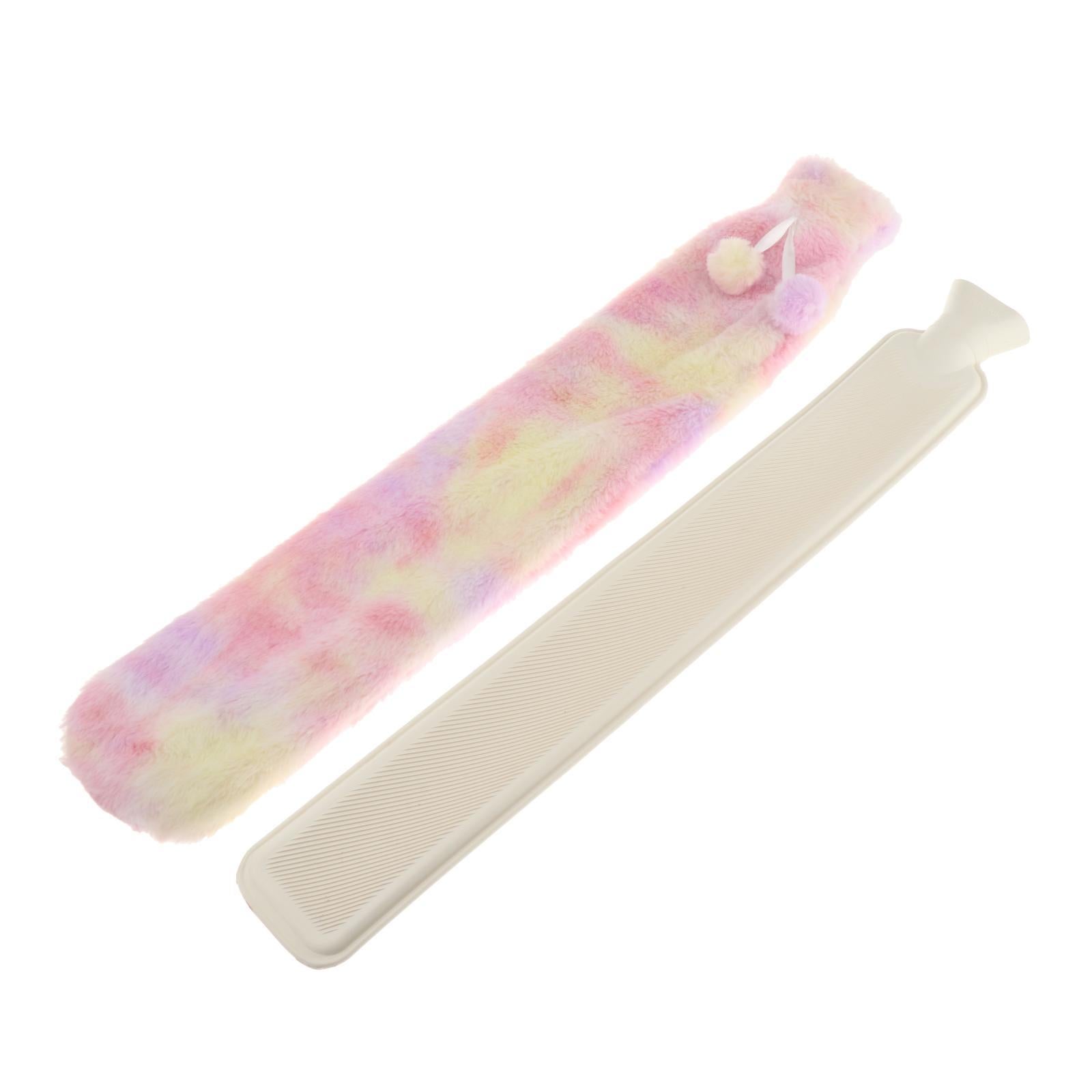 Hot Water Bottle 2L w/ Elegant Coat Secure Screw Top Warms Back Colorful