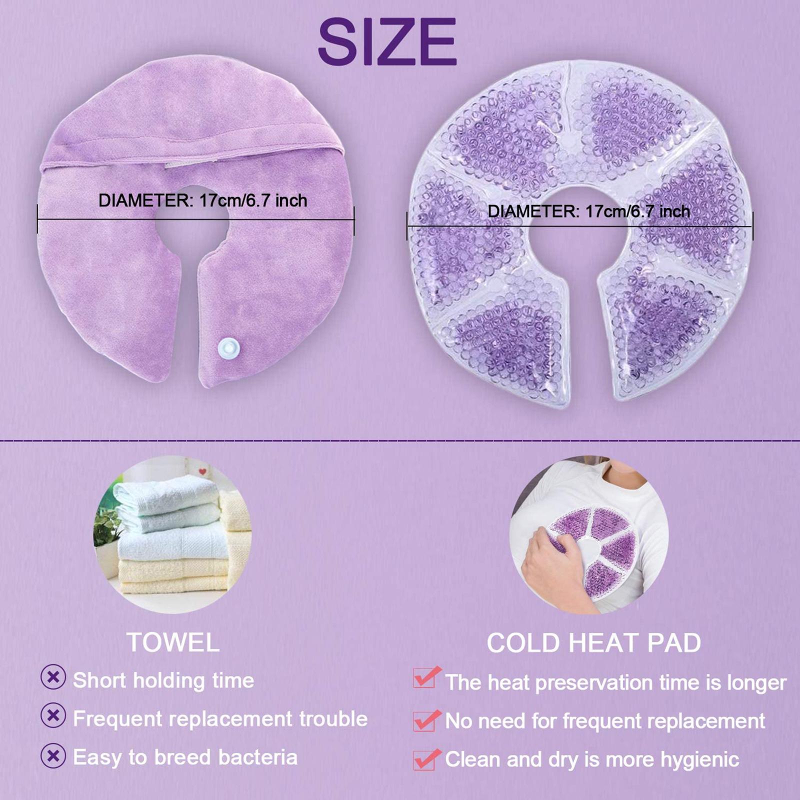 Breast Therapy Pack Bead Ice Pack Pads Hot or Cold Use Massager Purple