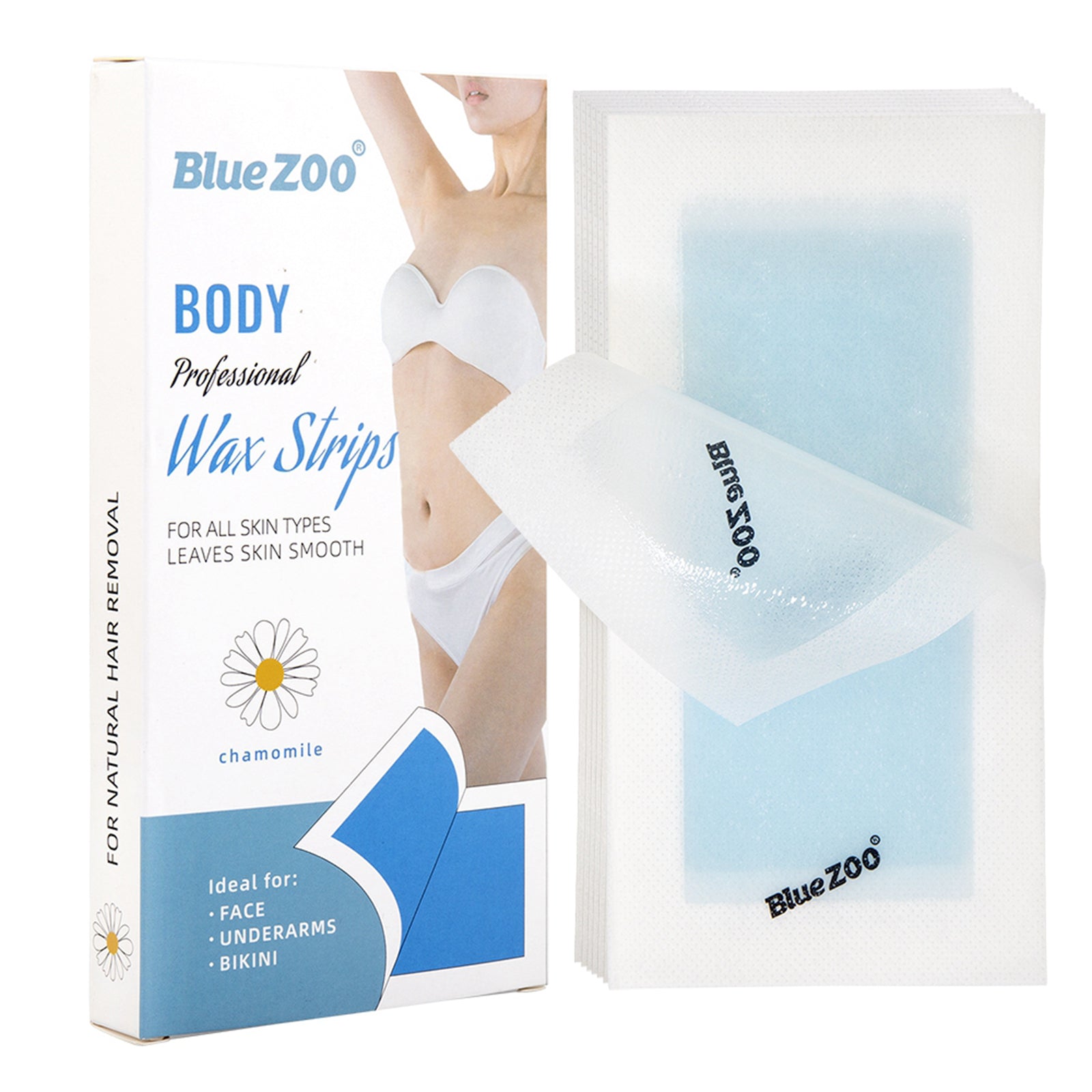 10x Hair Removal Wax Strips for Upper Lip Chin Fingers Toes Facial Chamomile
