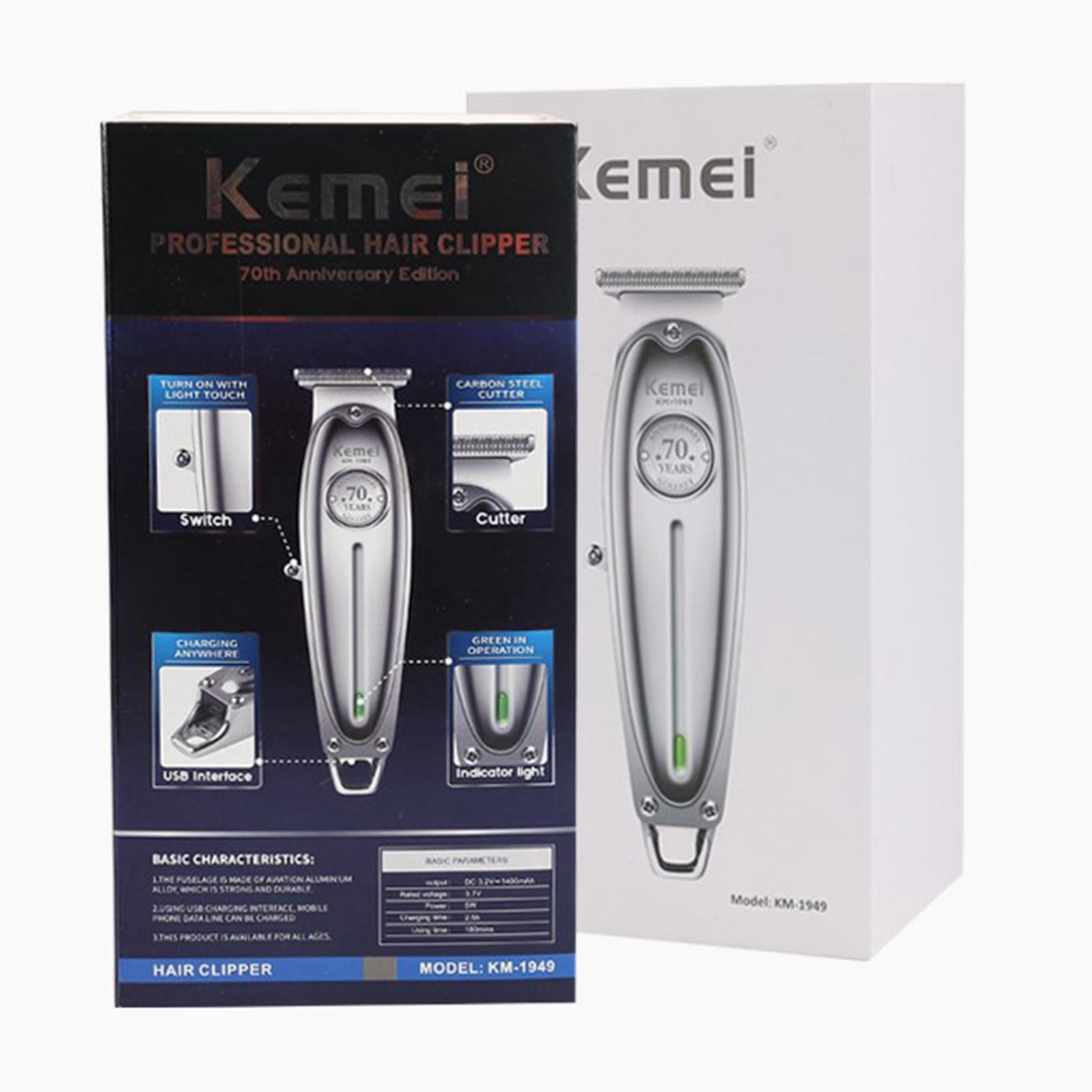 All Metal Electric USB Boys Men's Hair Clippers Kit Trimmer Silver