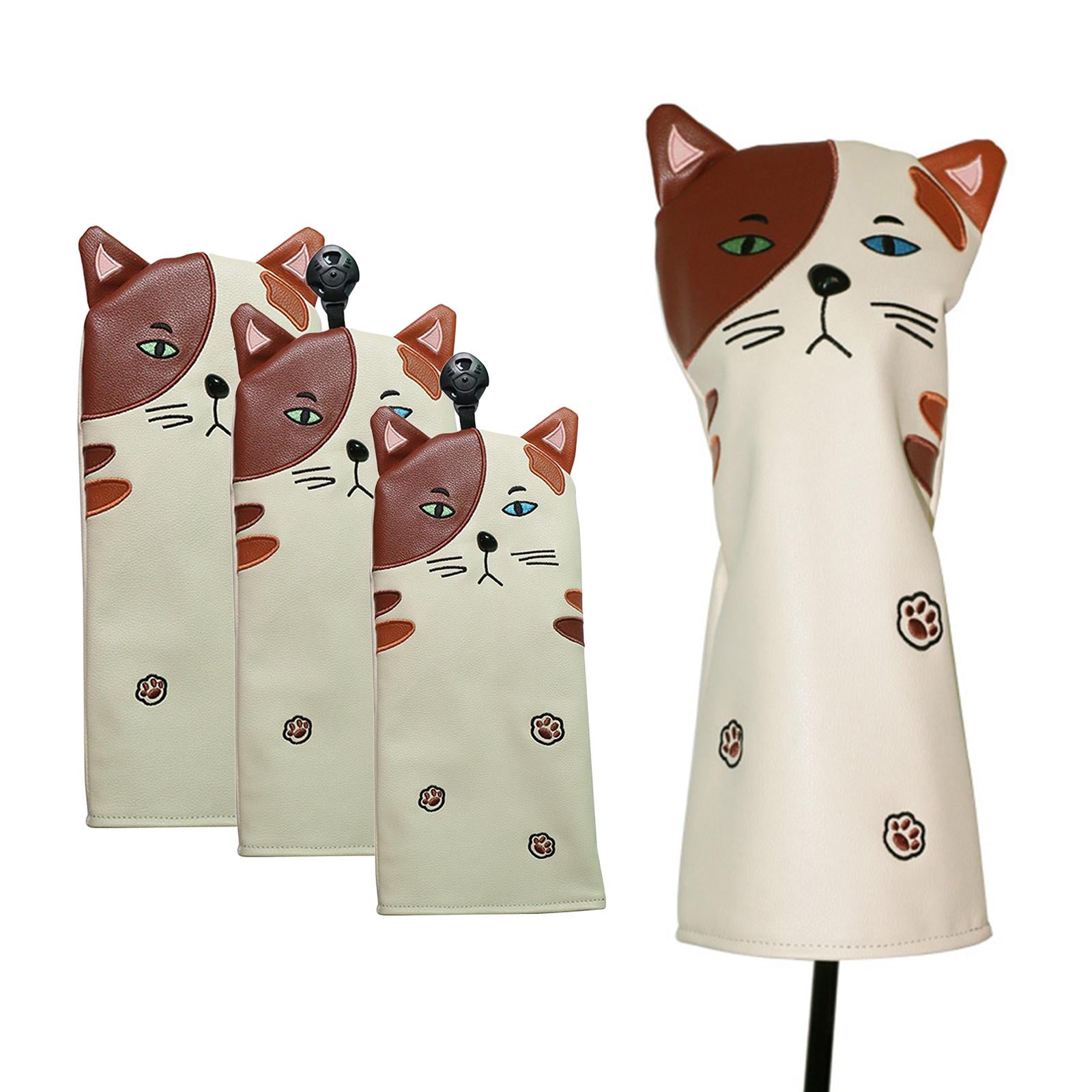 Premium PU Cat Golf Head Cover No. for Golf Club FW UT 26x11.5cm for UT