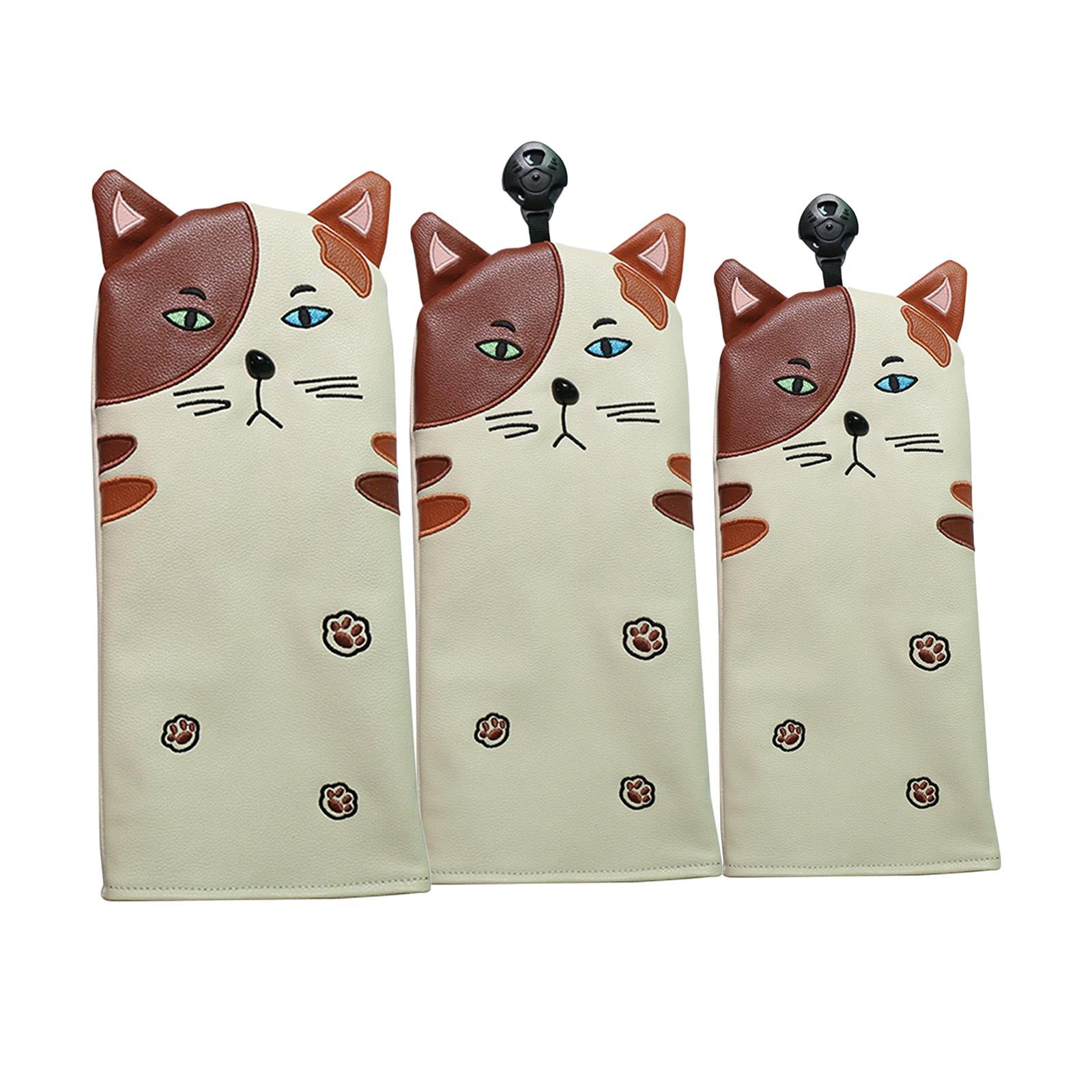 Premium PU Cat Golf Head Cover No. for Golf Club FW UT 26x11.5cm for UT