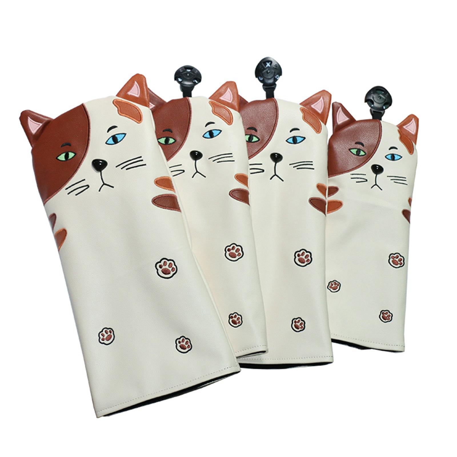 Premium PU Cat Golf Head Cover No. for Golf Club FW UT 30.5x14.5cm for FW