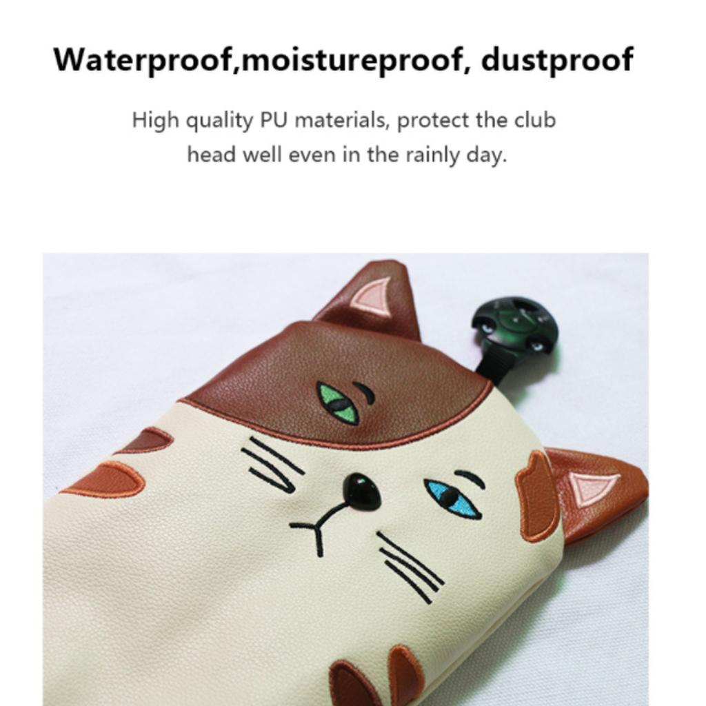 Premium PU Cat Golf Head Cover No. for Golf Club FW UT 30.5x14.5cm for FW