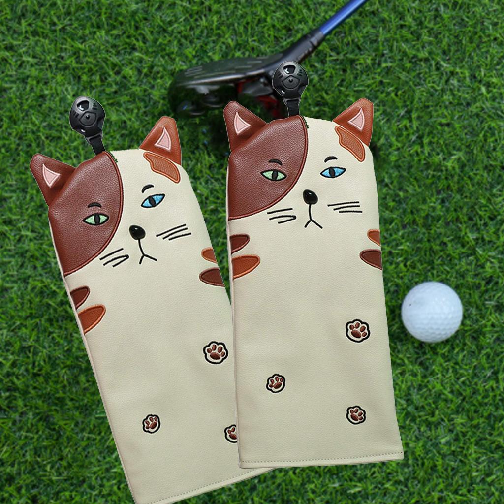 Premium PU Cat Golf Head Cover No. for Golf Club FW UT 30.5x14.5cm for FW