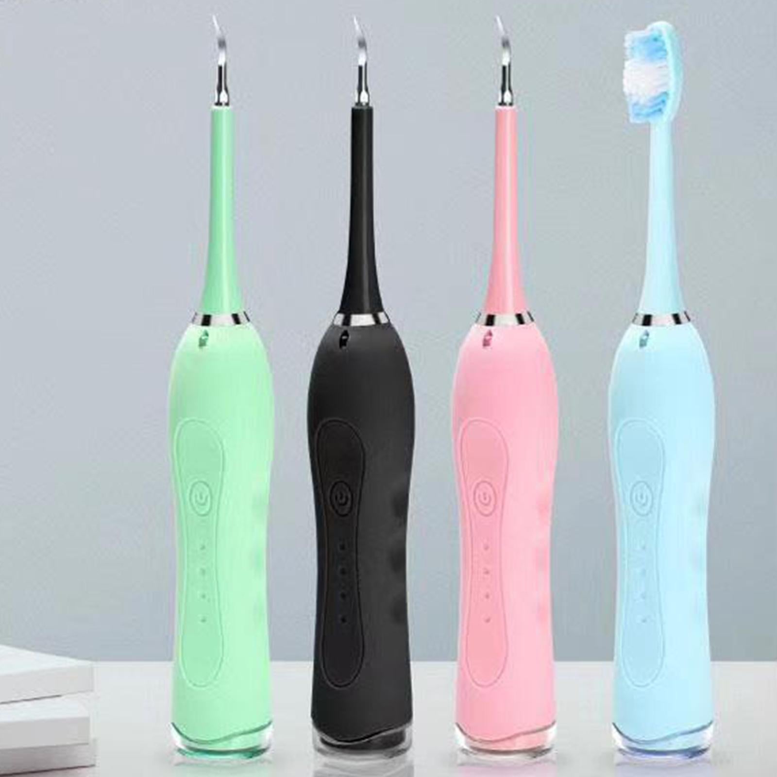 Electric Ultrasonic Tooth Cleaner Waterproof Oral Clean with 5 Modes Green