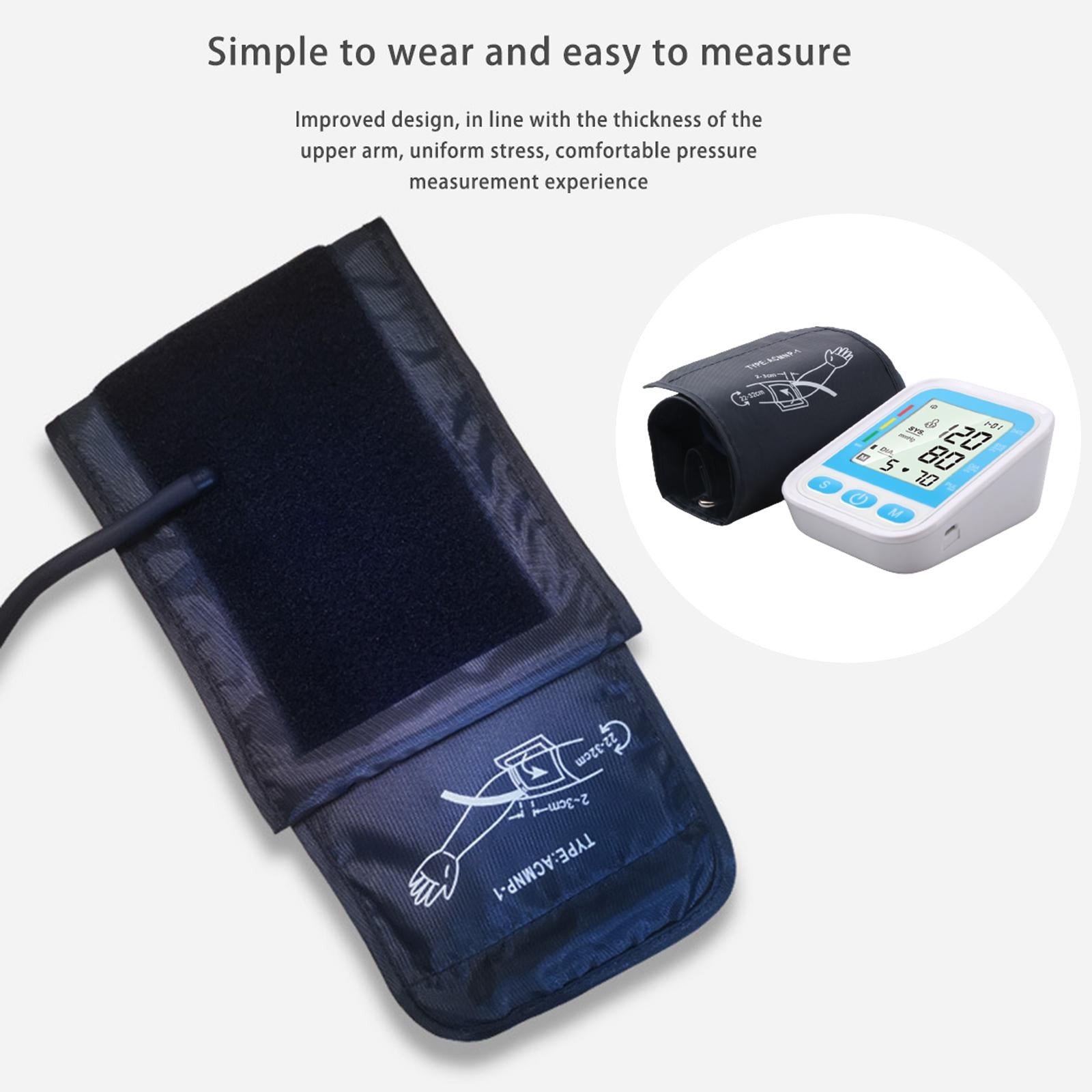 Home Automatic Upper Arm Blood Pressure Monitor Voice Meter blue Voice