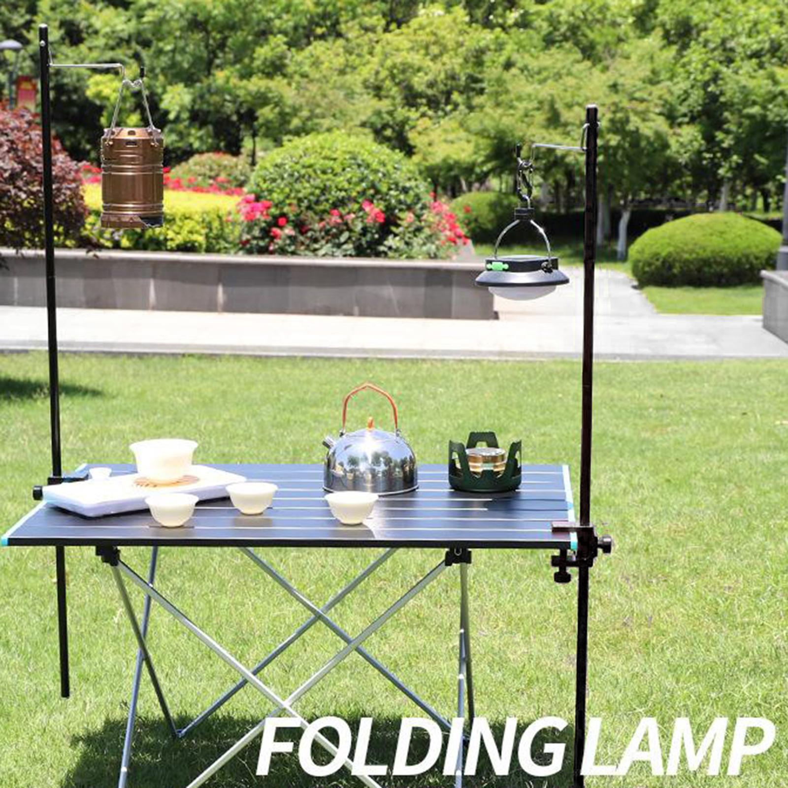 Outdoor Garden Camping Lamp Post Pole Lightweight Fixed for Picnic Black