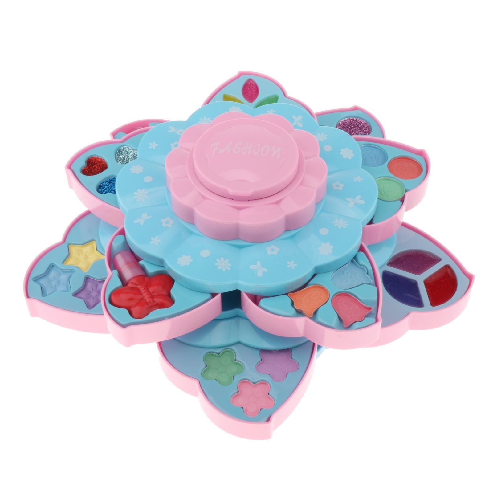 Princess Girls Makeup Play Set Box Cosmetic Vanity For Kids Three Layer