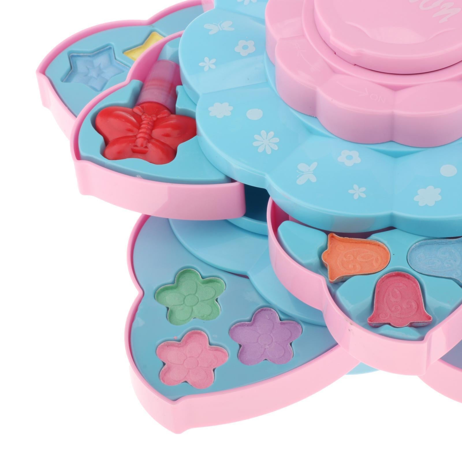 Princess Girls Makeup Play Set Box Cosmetic Vanity For Kids Three Layer