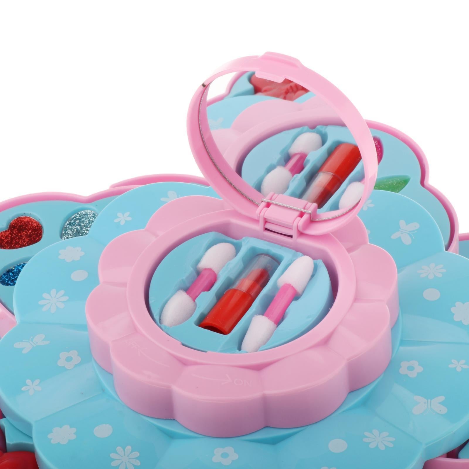 Princess Girls Makeup Play Set Box Cosmetic Vanity For Kids Three Layer