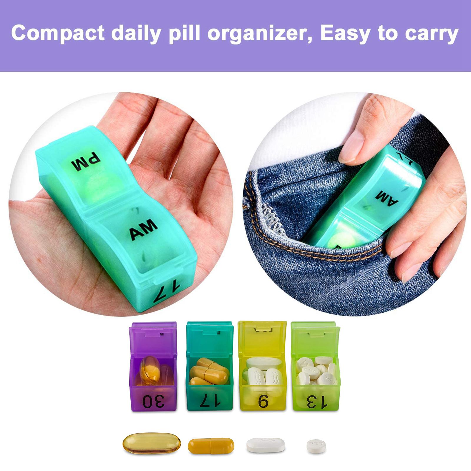 Rainbow Monthly Pill Organizer 32 Compartments Dispenser Box Container