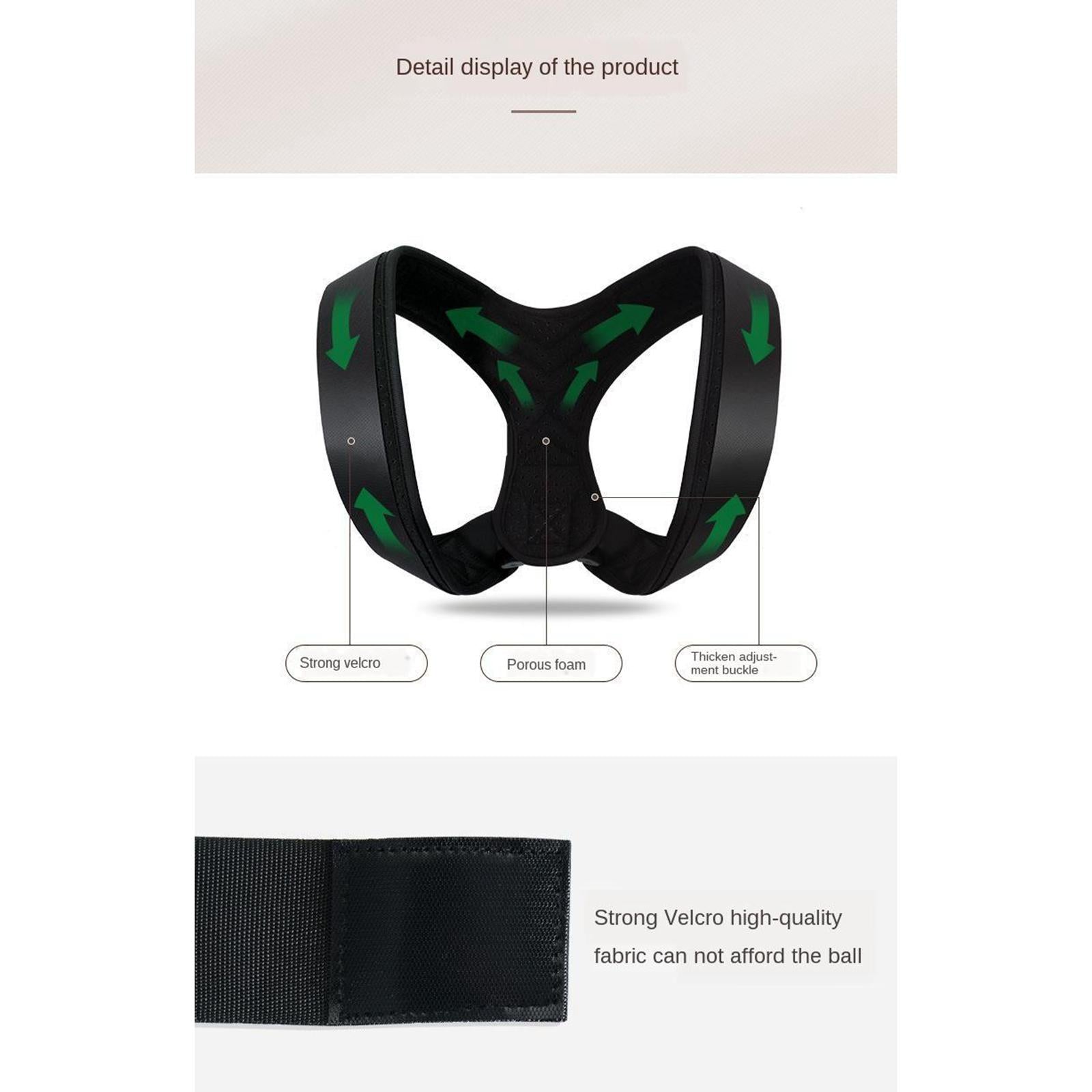 Adjustable Upper Back Posture Corrector for Men Women M Chest 85-105cm