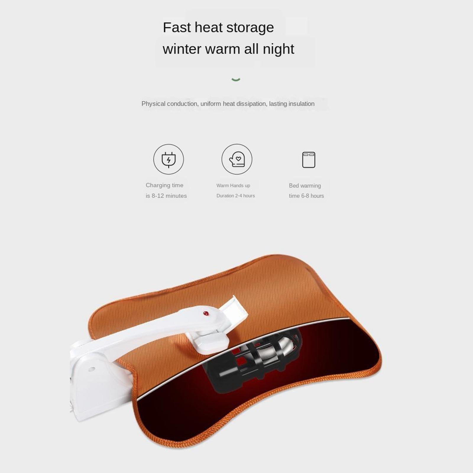 Hot Water Bottle Bag Cold Therapy Warmer Rechargeable Heater & Cover Brown