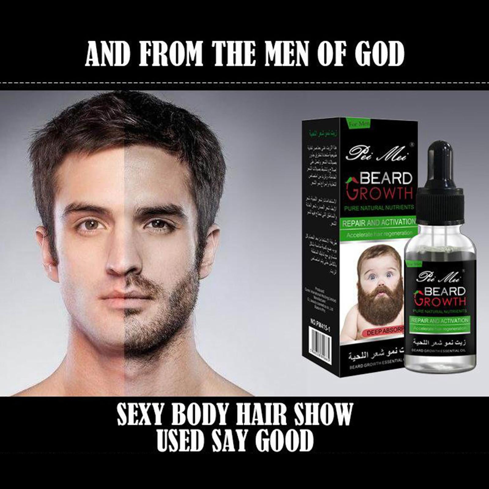Beard Growth Oil Serum Fast Growing Beard Mustache Facial Hair Grooming 30ml