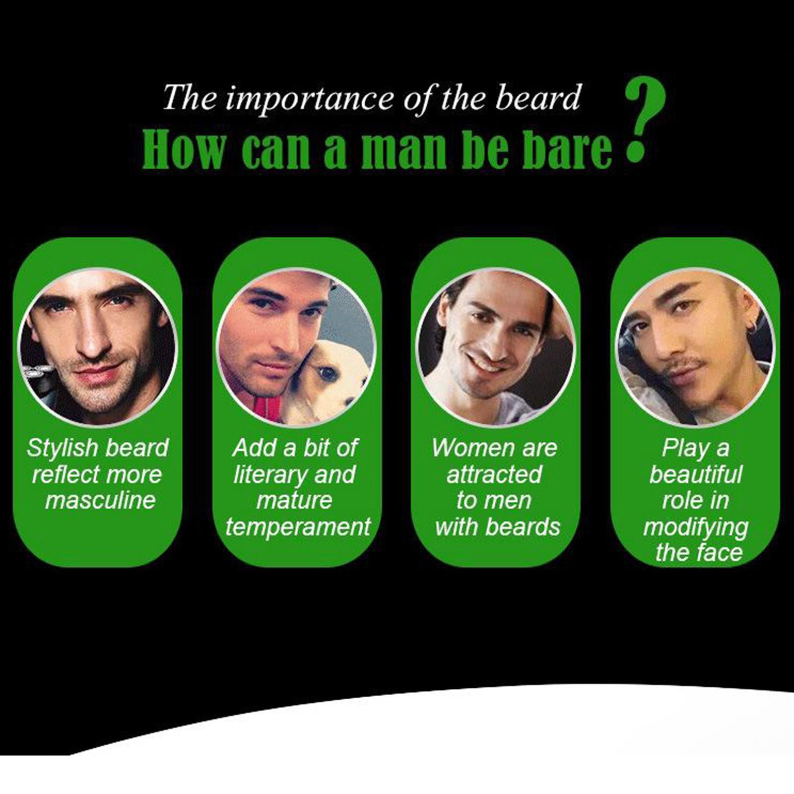 Beard Growth Oil Serum Fast Growing Beard Mustache Facial Hair Grooming 30ml