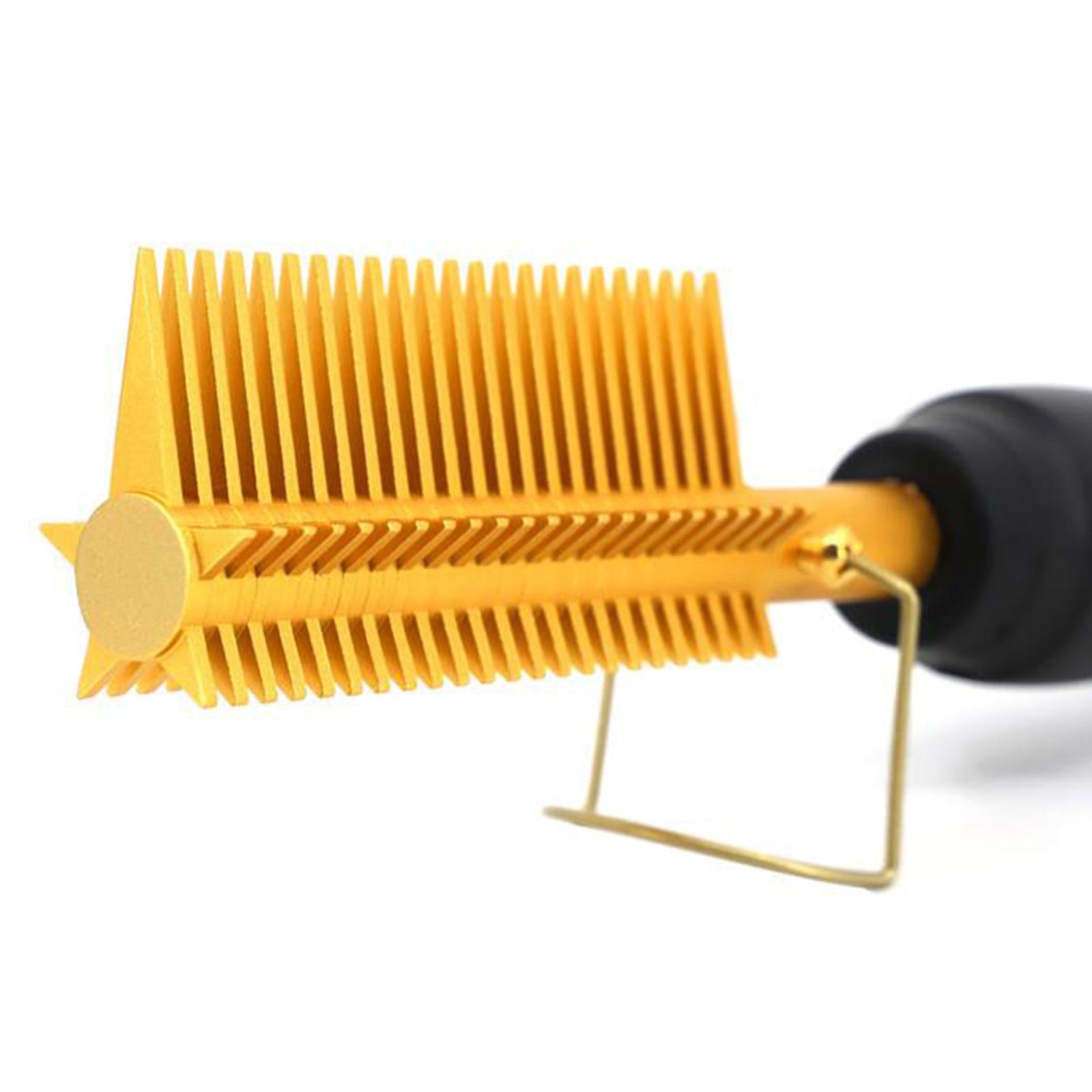 Heating 410 F Hot Press Comb Copper Brush for Afro Hair UK Plug Golden