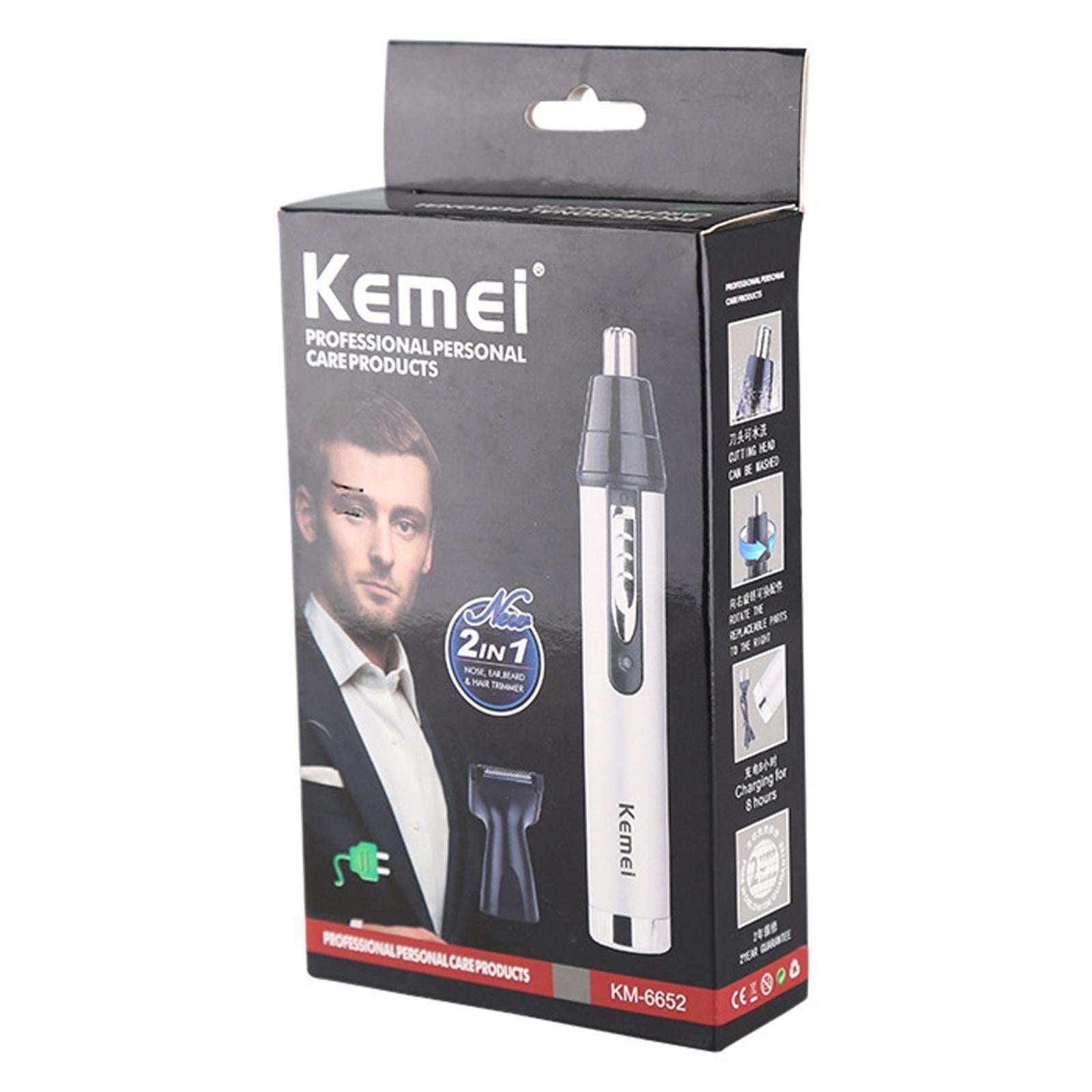 Electric Painless Facial Ear and Nose Hair Trimmer Dual Edge Blades for Men