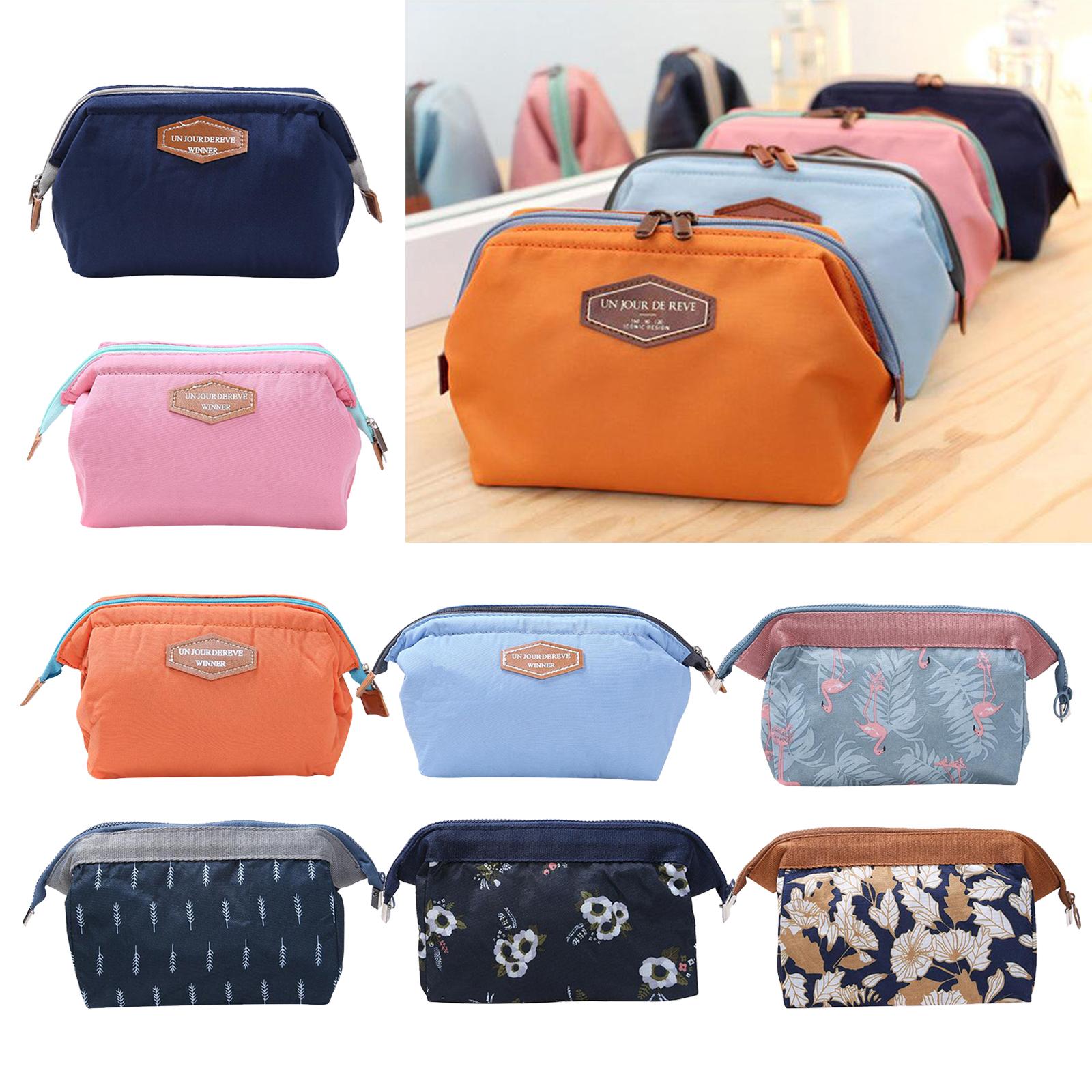 Womens Make Up Bag Small Printed Cosmetic Pouch Funny Cute Wash Bag Toiletry Deep Blue