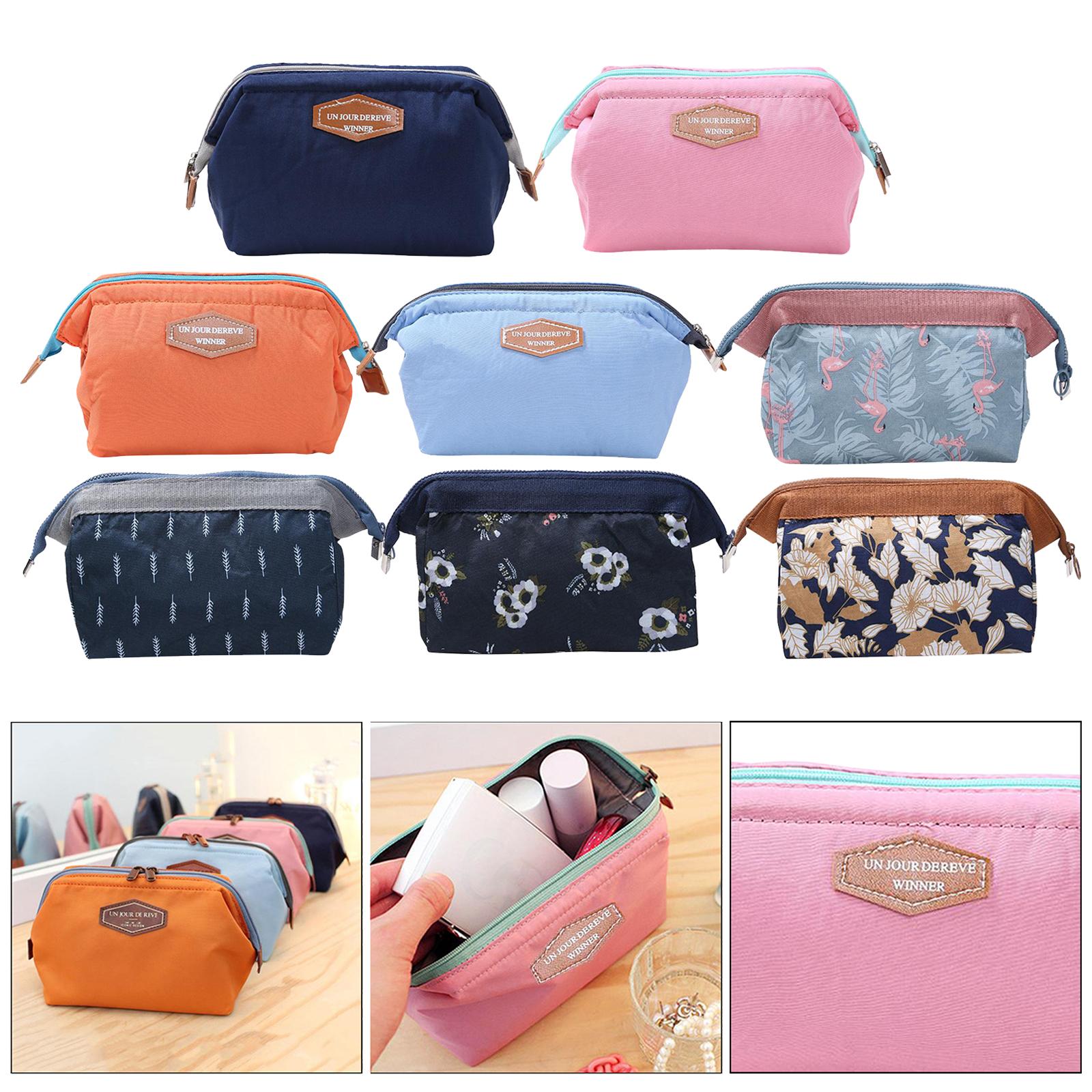 Womens Make Up Bag Small Printed Cosmetic Pouch Funny Cute Wash Bag Toiletry Deep Blue