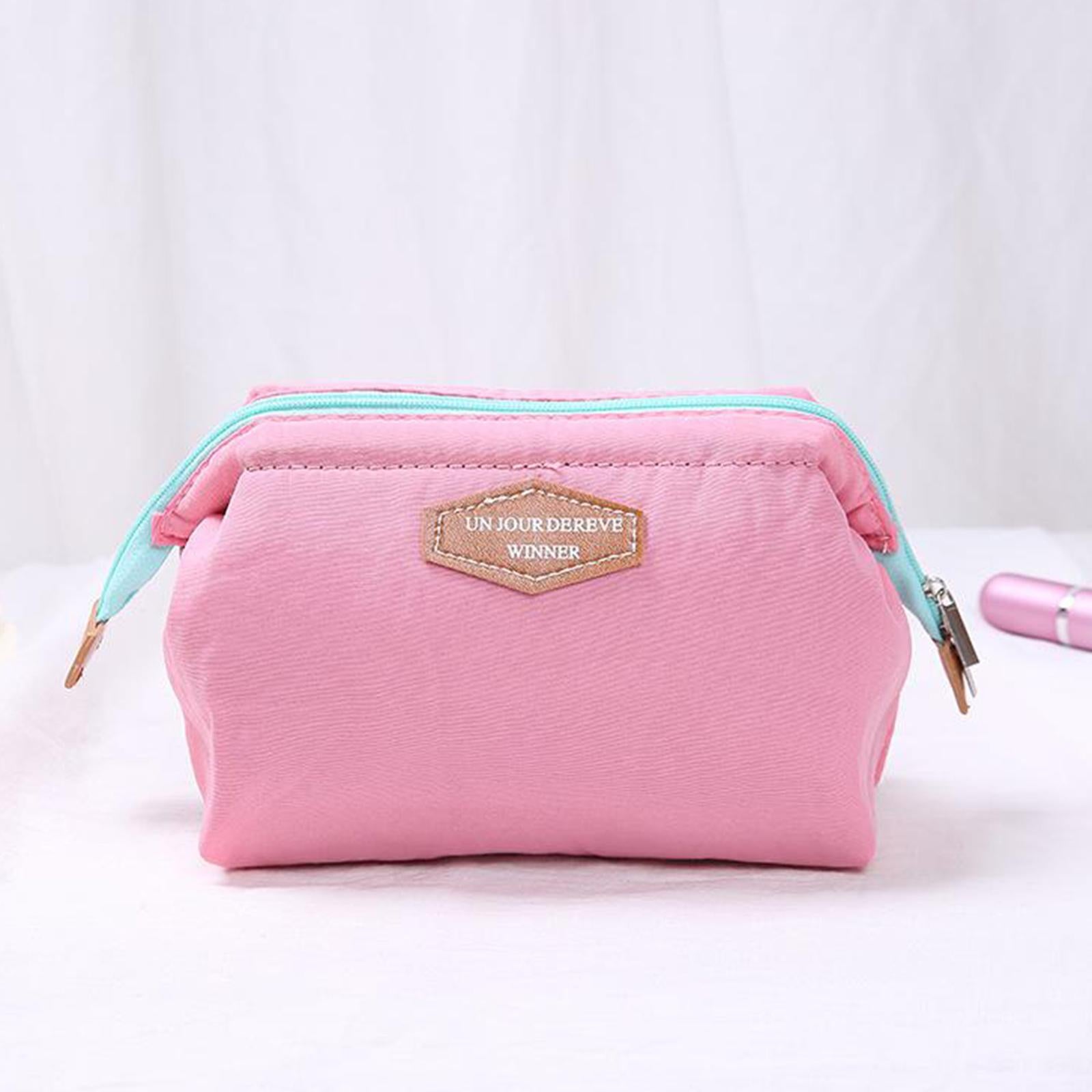 Womens Make Up Bag Small Printed Cosmetic Pouch Funny Cute Wash Bag Toiletry Pink
