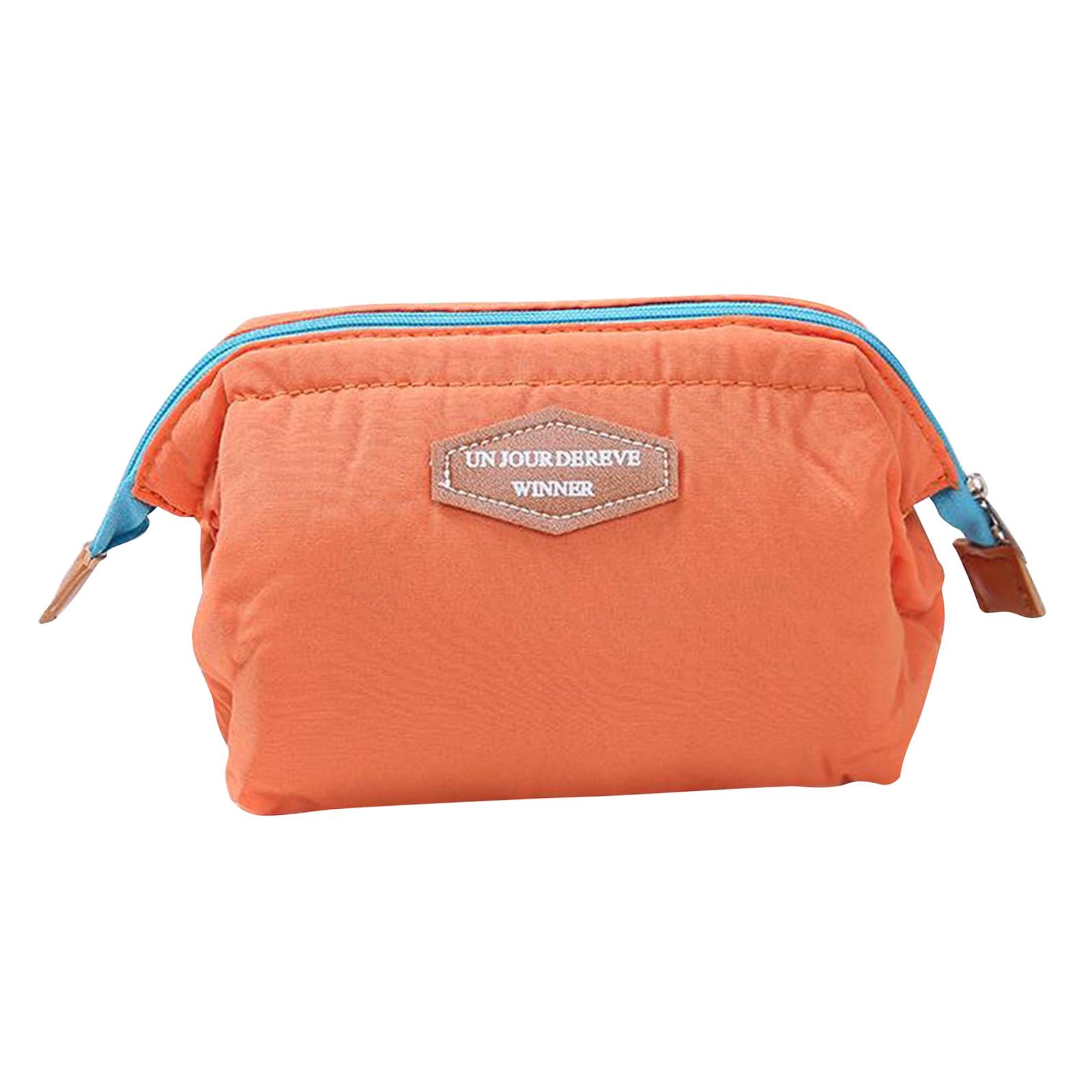 Womens Make Up Bag Small Printed Cosmetic Pouch Funny Cute Wash Bag Toiletry Orange