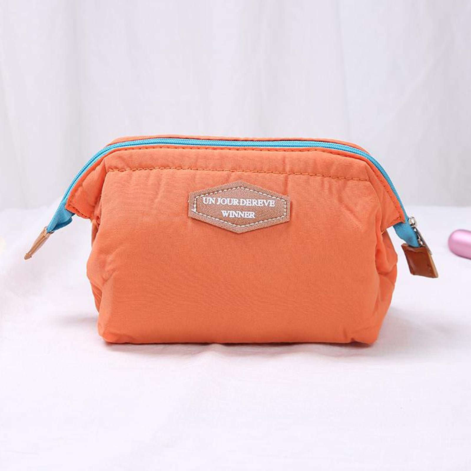 Womens Make Up Bag Small Printed Cosmetic Pouch Funny Cute Wash Bag Toiletry Orange