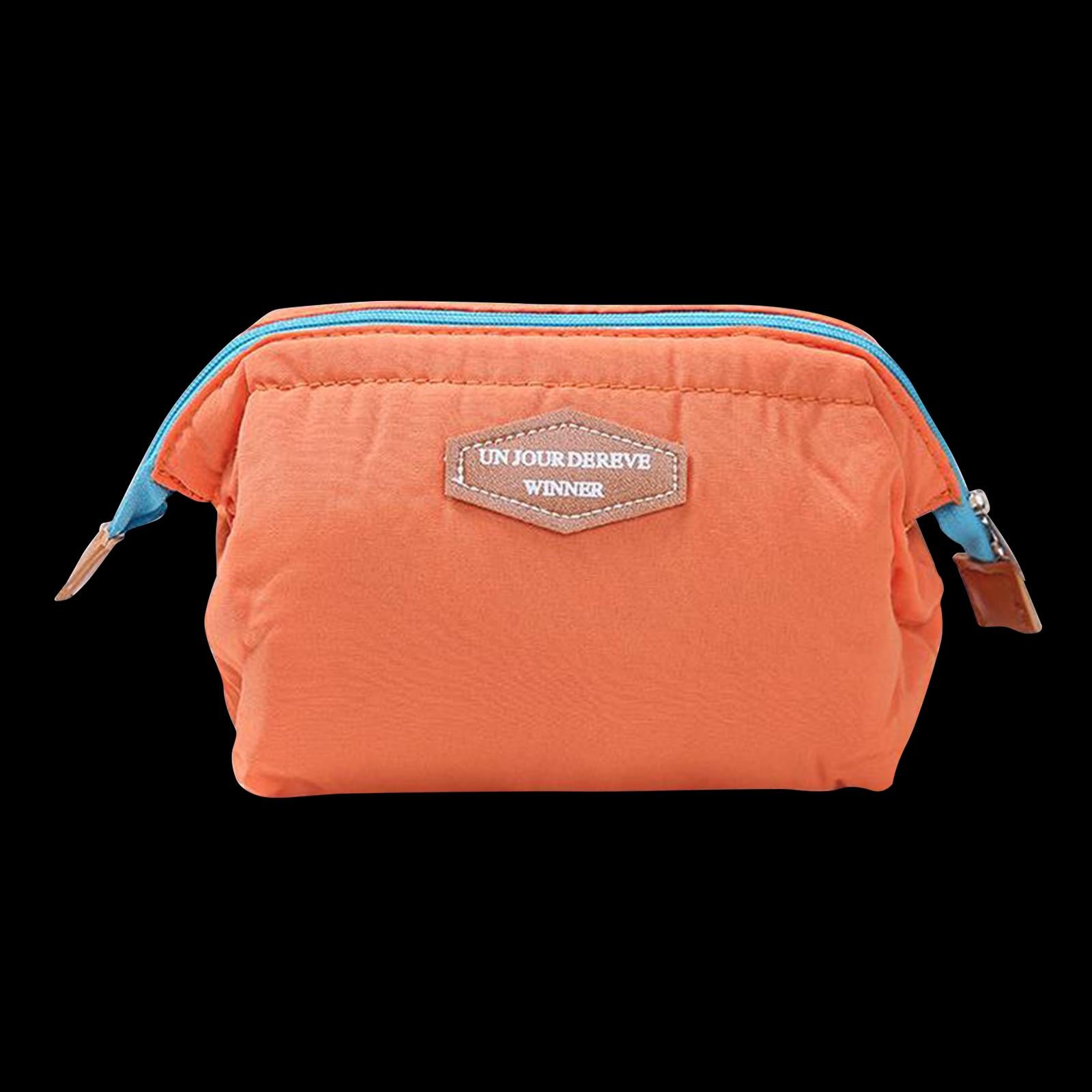 Womens Make Up Bag Small Printed Cosmetic Pouch Funny Cute Wash Bag Toiletry Orange