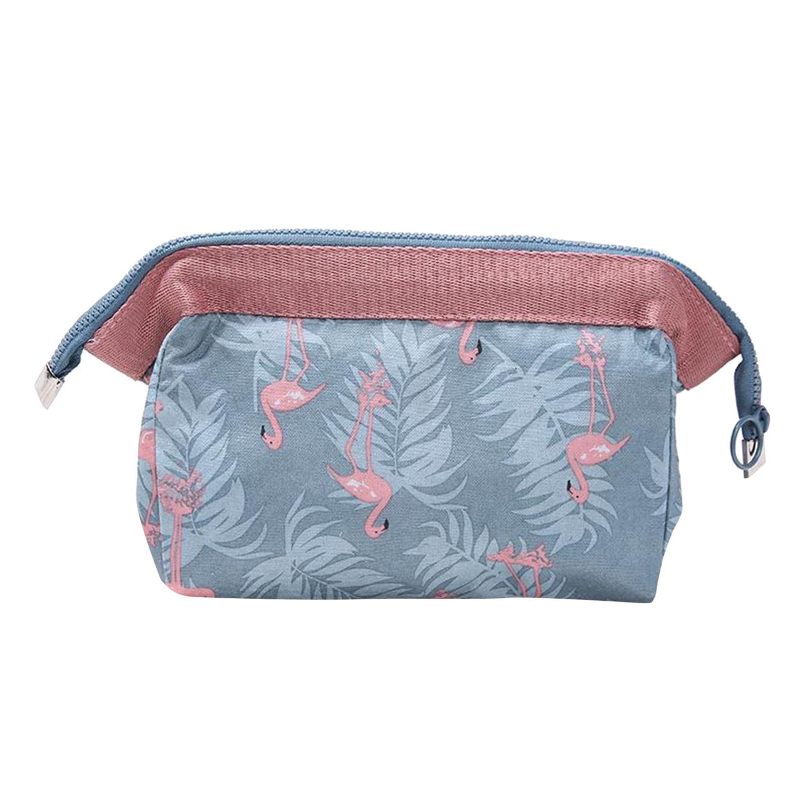 Womens Make Up Bag Small Printed Cosmetic Pouch Funny Cute Wash Bag Toiletry Flamingo
