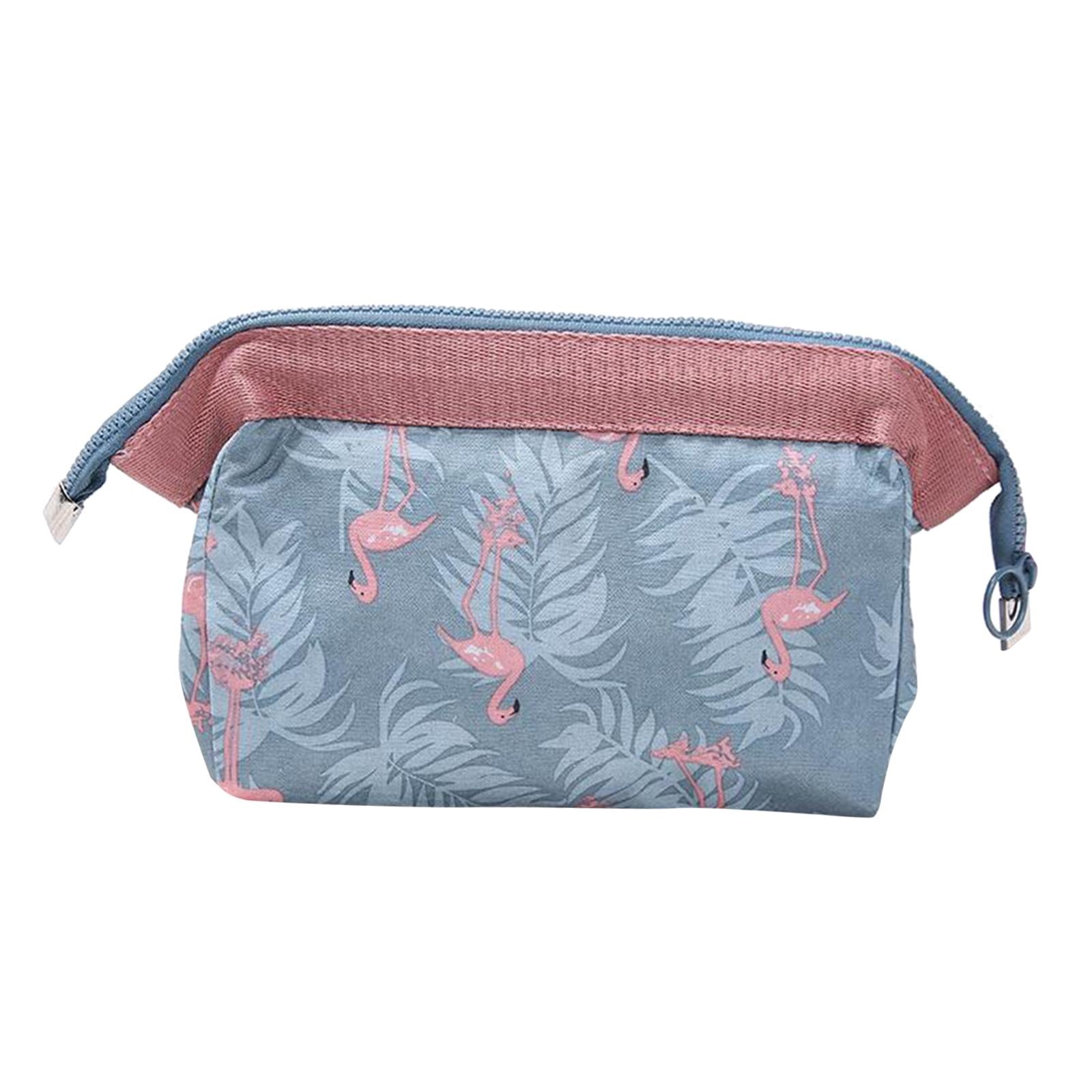 Womens Make Up Bag Small Printed Cosmetic Pouch Funny Cute Wash Bag Toiletry Flamingo