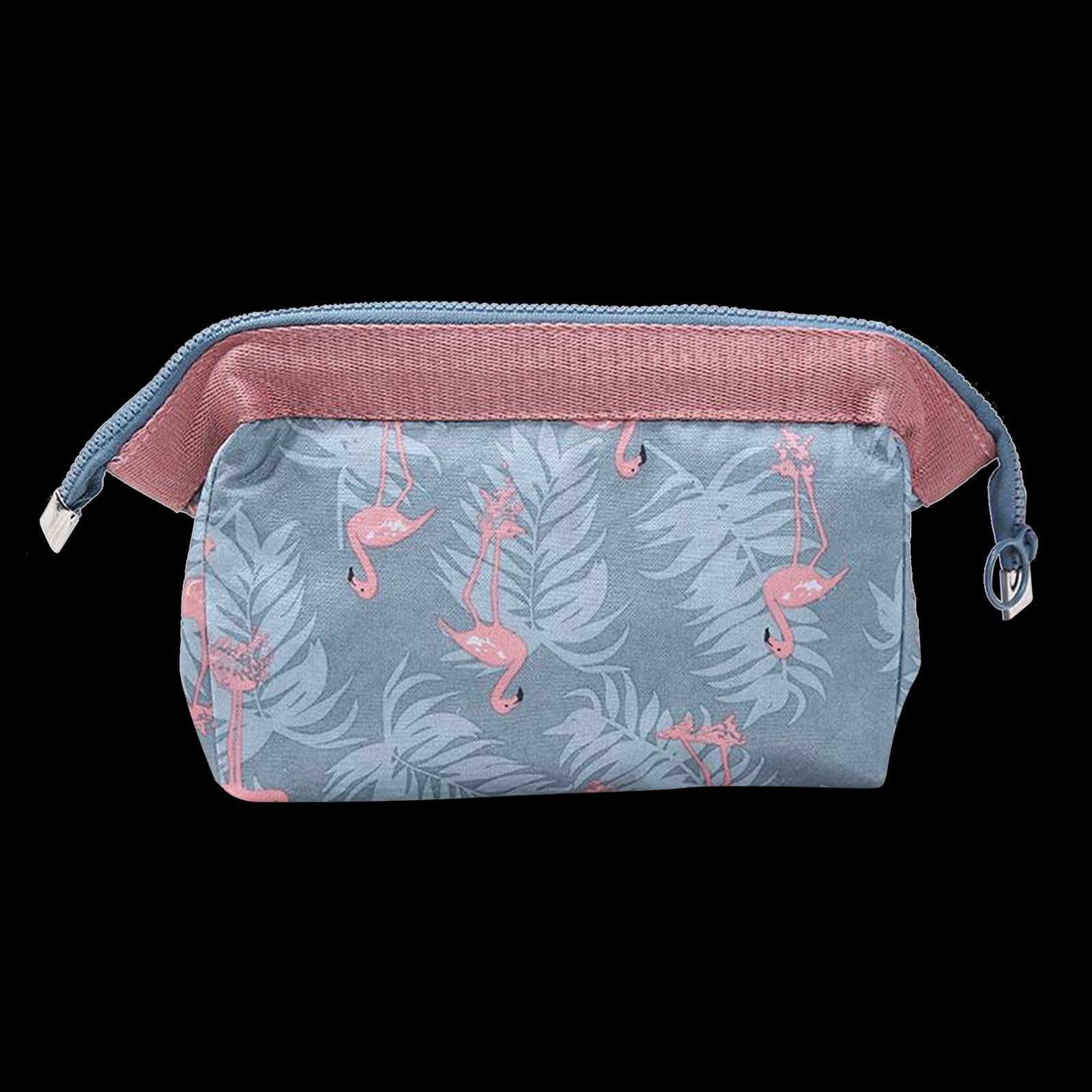 Womens Make Up Bag Small Printed Cosmetic Pouch Funny Cute Wash Bag Toiletry Flamingo