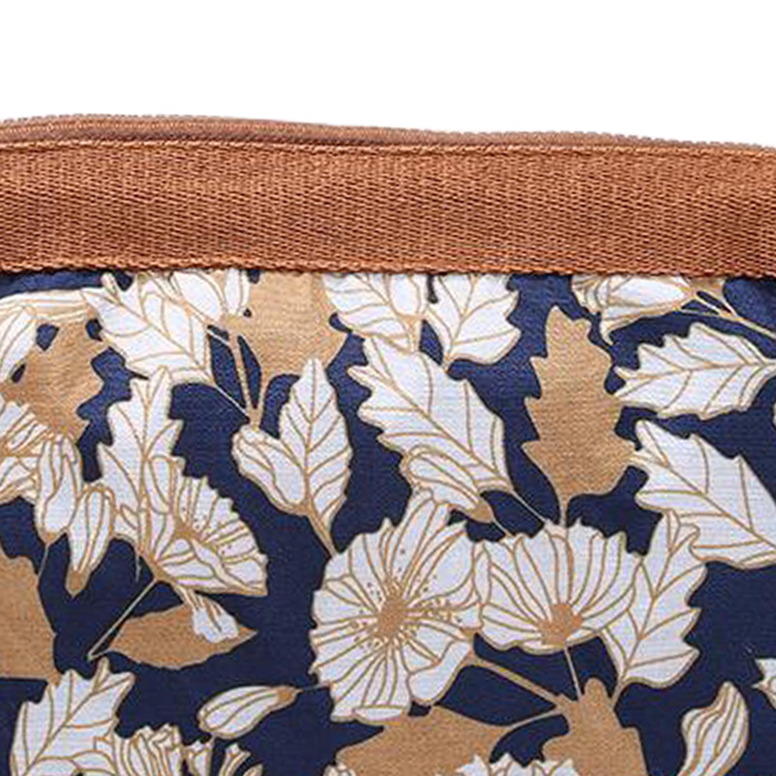 Womens Make Up Bag Small Printed Cosmetic Pouch Funny Cute Wash Bag Toiletry Brown Flower