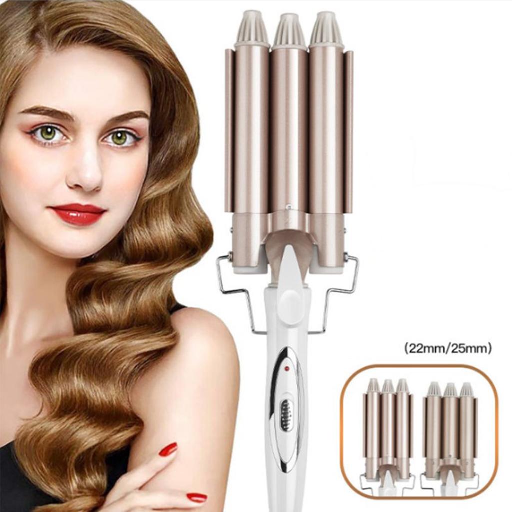 Hair Waver Hair Crimpers Tongs Hair Curler 3 Barrel 2 Speed 22mm