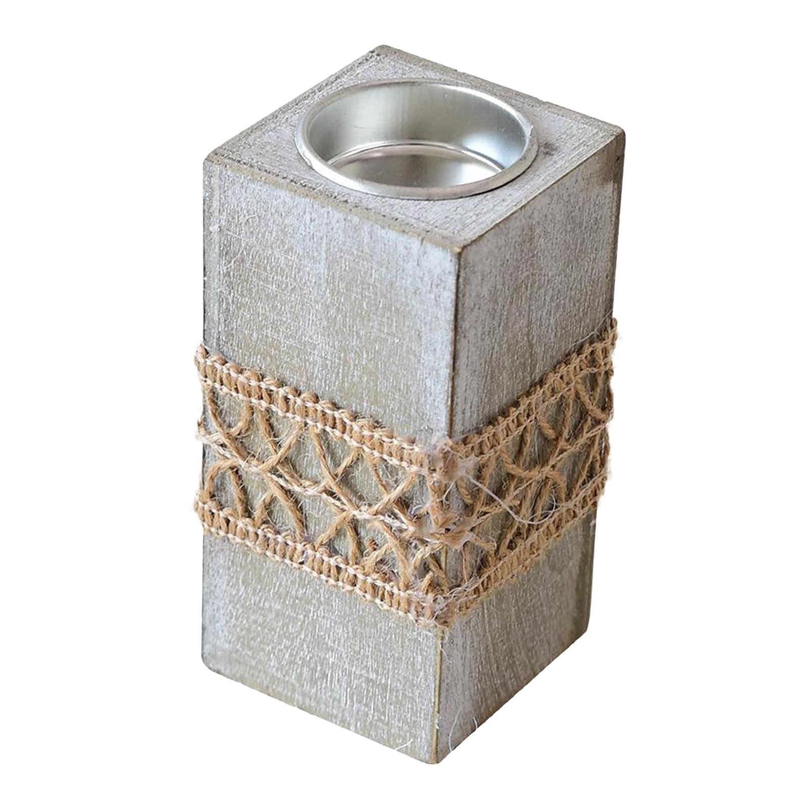 Wooden Tea light Candle Holder Coffee Table Centerpieces Candle Stand Gifts