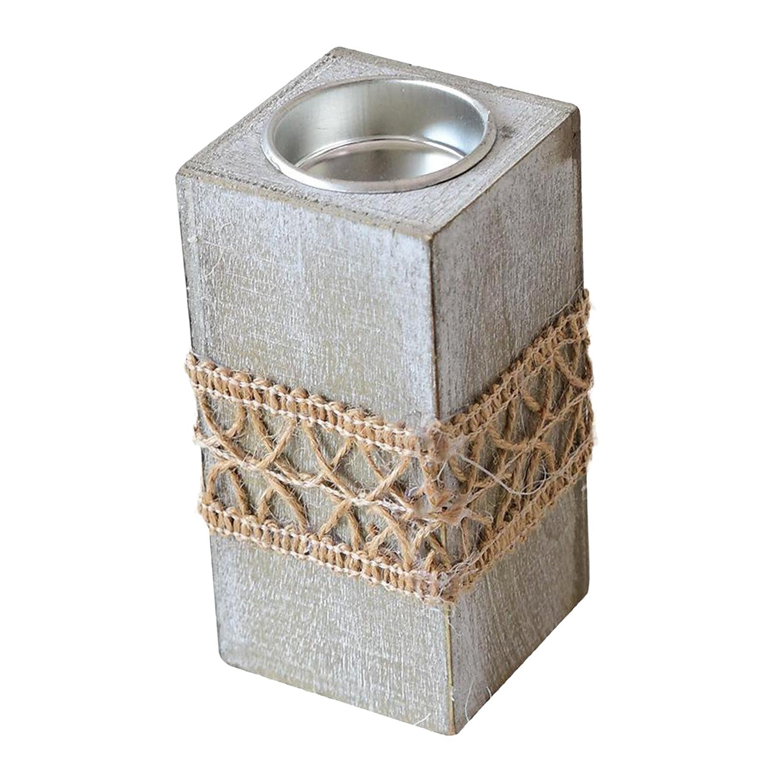 Wooden Tea light Candle Holder Coffee Table Centerpieces Candle Stand Gifts