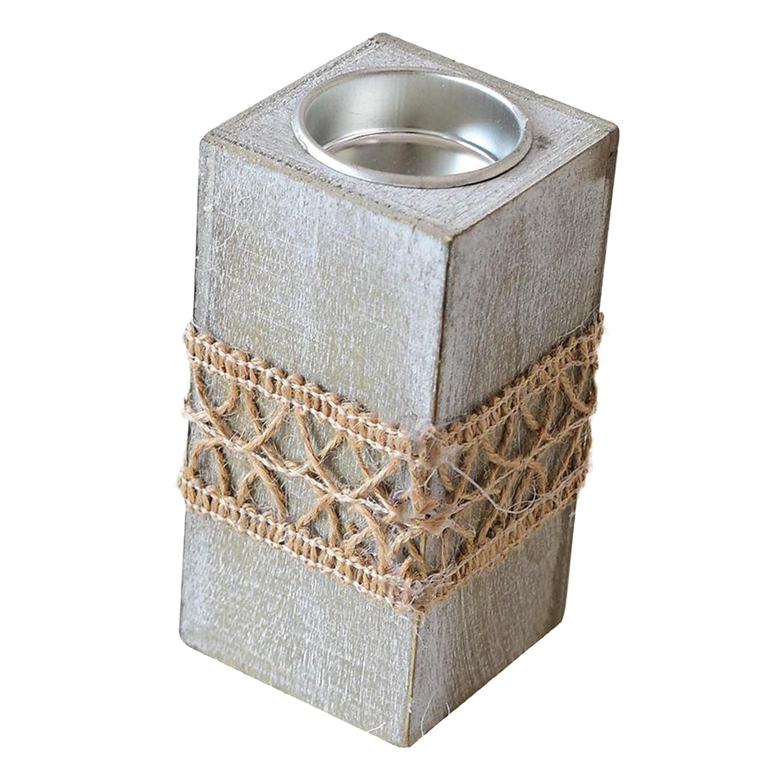 Wooden Tea light Candle Holder Coffee Table Centerpieces Candle Stand Gifts