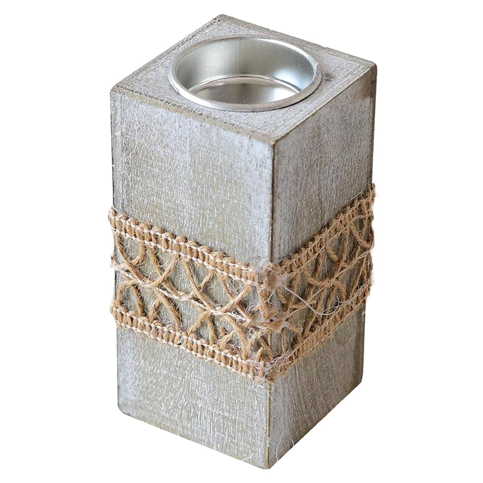 Wooden Tea light Candle Holder Coffee Table Centerpieces Candle Stand Gifts