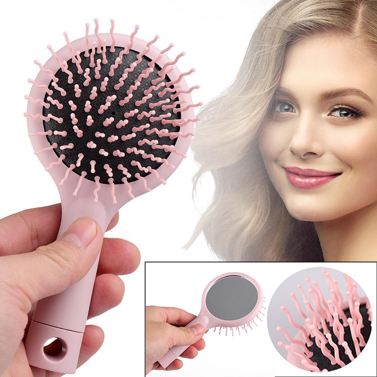 Anti-Static Comb Travel Compact Massager Hair Brush Anti-Tangle for Women