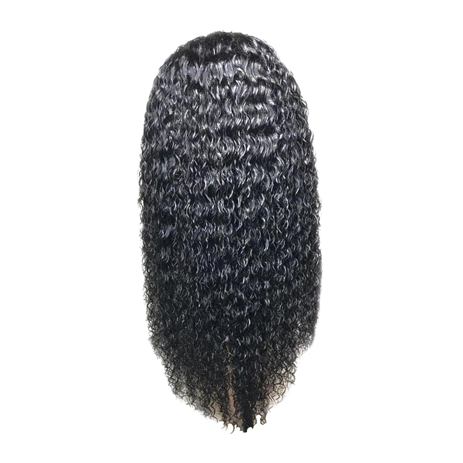 Ladies 25 Long Curly Hair Wig for Black Women Fashion Cosplay Black Net"