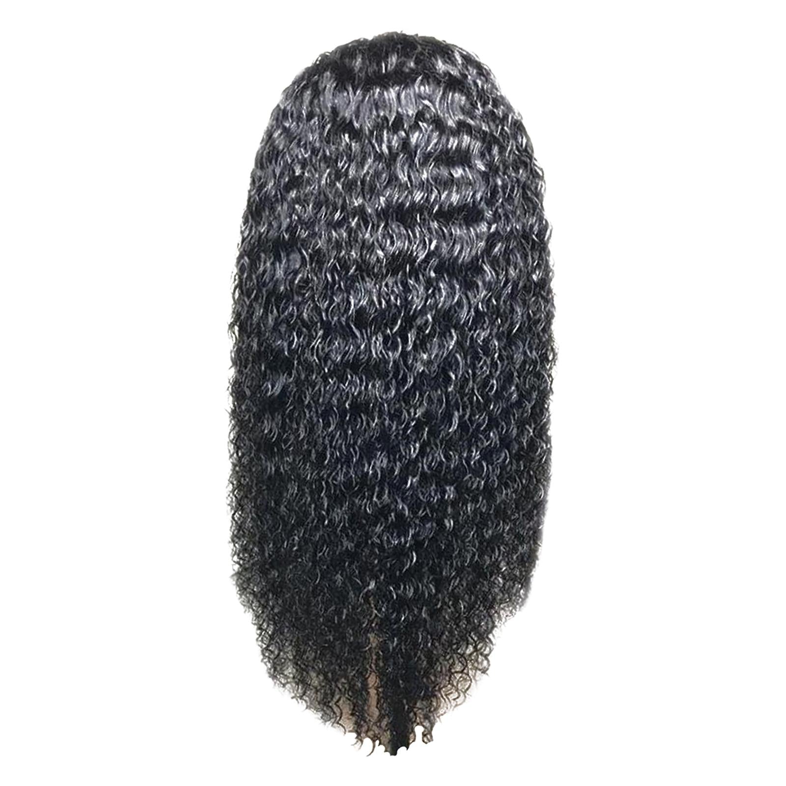 Ladies 25 Long Curly Hair Wig for Black Women Fashion Cosplay Black Net"